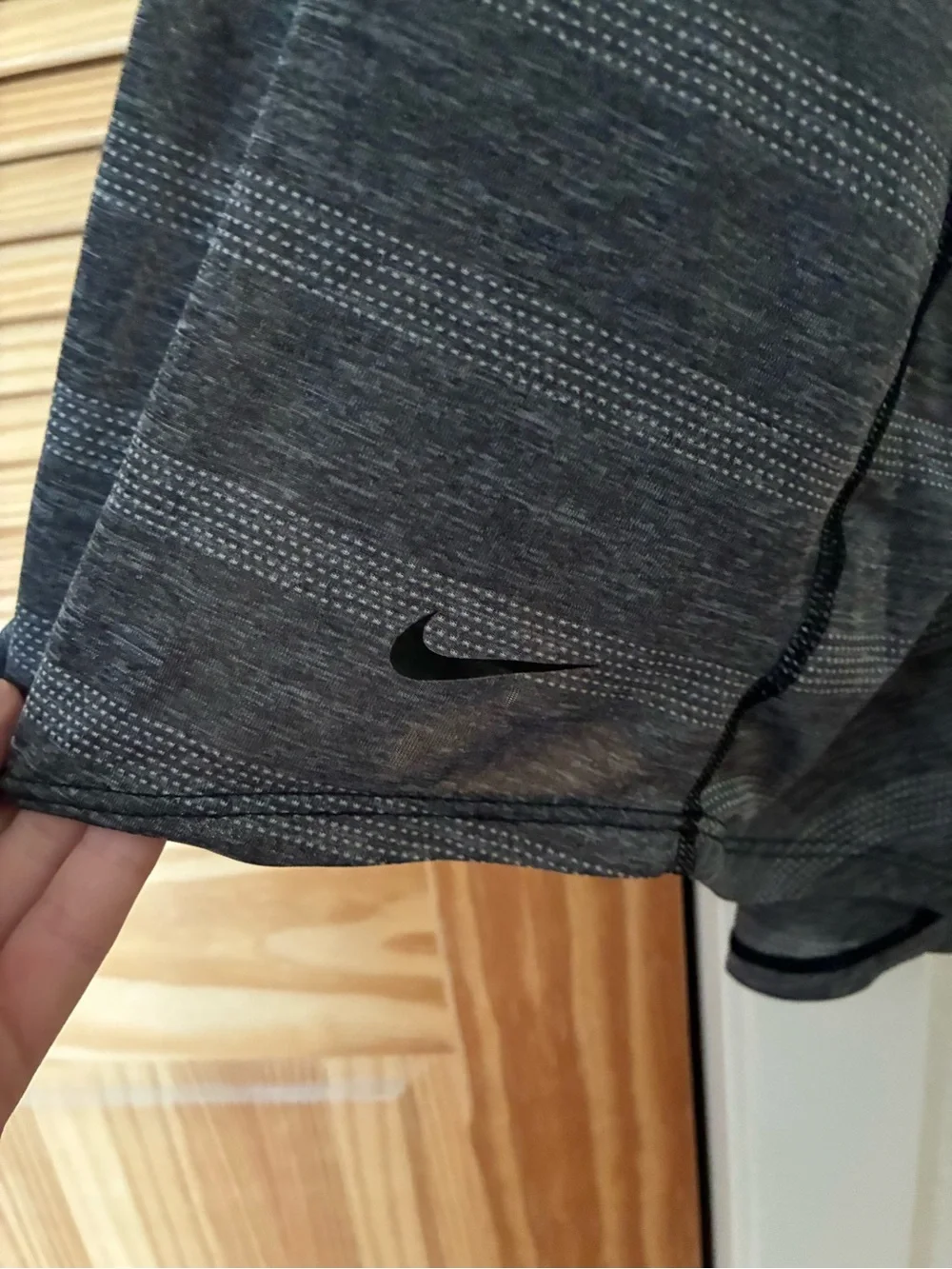 Women's Gray Striped Racerback Tank Top - Brand: NIKE size large